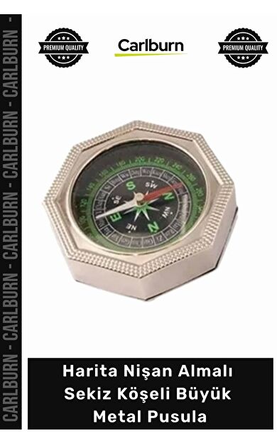 #Pusula Dayanıklı Metal Kasa Kamp Avcılık Harita Nişan Almalı Sekiz Köşeli Büyük Metal Pusula
