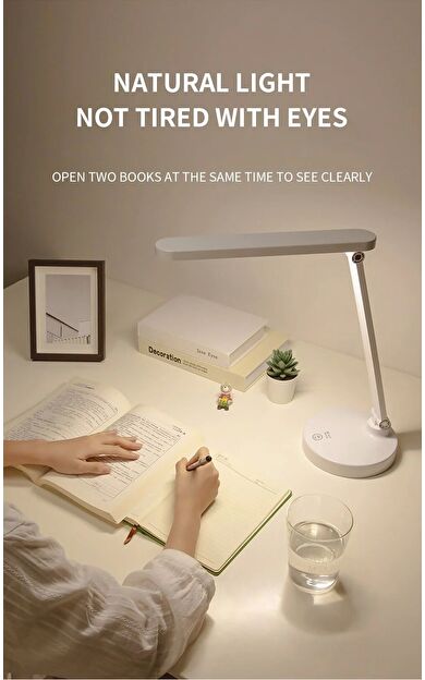#Lamba Şarjlı 40 Led Çalışma Okuma Işığı Kademeli Masa Lambası Ayarlanabilir Renk Tonu Ve Parlaklık