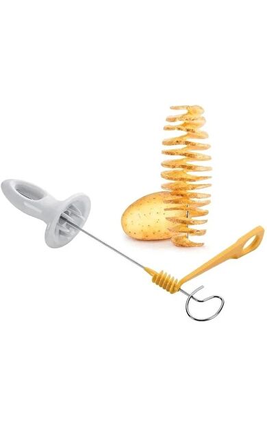 #PatatesDilimleyici Mutfakta Eğlenceli Pratik Dayanıklı Garnitür Spiral Patates Dilimleyici