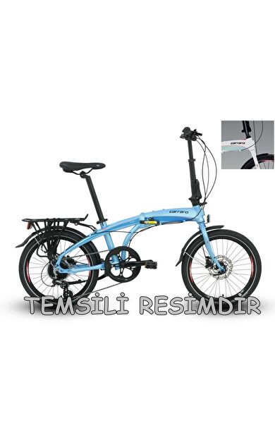 Carraro Flexi 108 HD 20" Jant 35 CM 8 Vites Hidrolik Fren Katlanır Bisiklet Gümüş Turkuaz