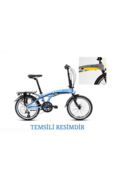 Carraro Flexi 116 V Fren 20"Jant 16 Vites 32 Kadro Katlanır Bisiklet Mat Kül Gri Siyah Sarı