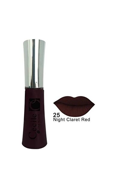 Cecile Long Kisses Lipgloss Likit Kalıcı Ruj No25 Night Claret Red