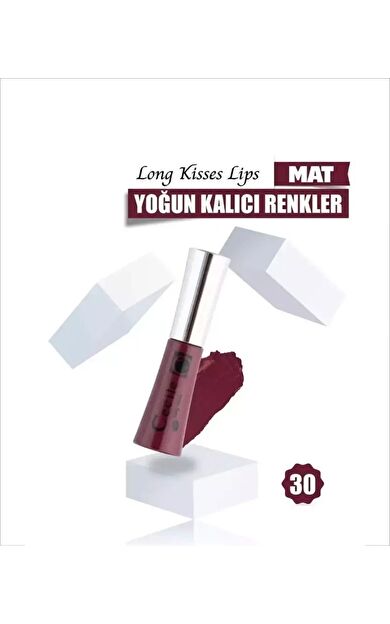 Cecile Long Kisses Lipgloss Kalıcı Mat Ruj 30 Dark Maroon