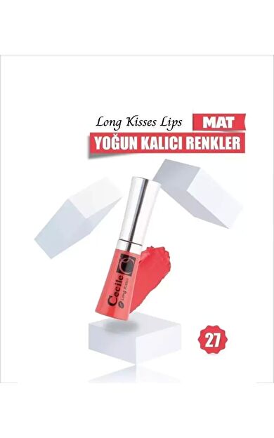 Cecile Long Kisses Lipgloss Kalıcı Mat Ruj 27 Pinky Red