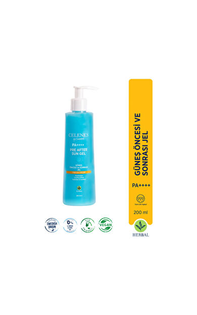 Celenes Herbal Güneş Öncesi Ve Sonrası Nemlendirici & Ferahlatıcı Jel 200 Ml