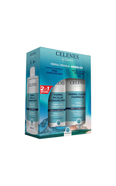 Celenes Thermal Yağlı Ve Karma Ciltler Misel Temizleme Suyu 400 Ml + Yüz Yıkama Jeli 250 Ml
