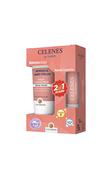 Celenes Cloudberry Tüm Cilt Tipleri Yoğun El Bakım Kremi 75 Ml + Stick Lip Balm 4,8 Gr