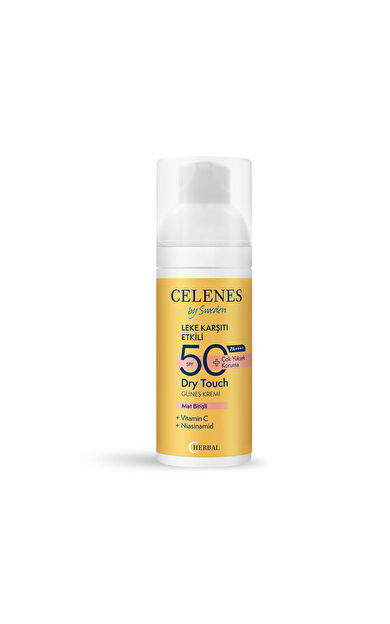 Celenes Herbal Dry Touch Leke Karşıtı Etkili Güneş Kremi Spf50 50 Ml