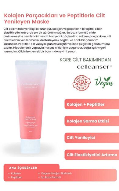 Balenceful Kolajen Soyulabilir Yüz Maskesi