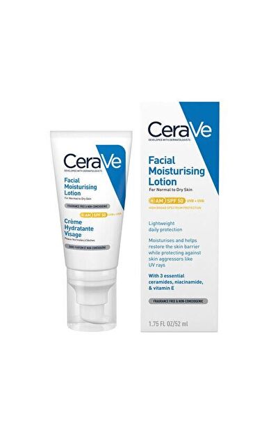 CeraVe Yüz Kremi SPF50 Normal ve Kuruya Dönük Cilt 52 Ml - SKT: 12 M