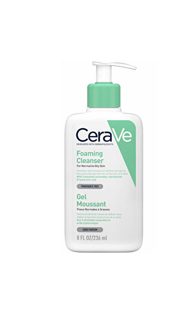 CeraVe Normal Ve Yağlı Ciltler İçin Köpüren Temizleyici 236 ml