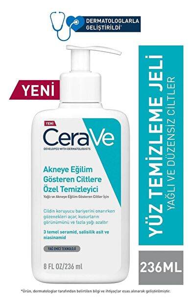 CeraVe Yağlı Ve Düzensiz Ciltler Için Yüz Temizleme Jeli 236 Ml