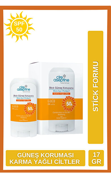 Cire Aseptine Stick Güneş Koruyucu - Karma ve Yağlı Ciltler 50Spf 17Gr