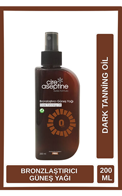 Cire Aseptine Bronzlaştırıcı Güneş Yağı 0 Spf 200 Ml
