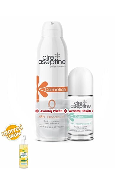 Cire Aseptine Carnelian Deodorant 150Ml+Detox Roll-on 60Ml Avantaj Paketi