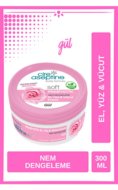 Cire Aseptine Krem 300Ml Prebiyotik Gül