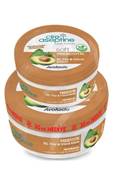 Cire Aseptine Soft Prebiyotik Avokado Krem 100 Ml + 30 Ml