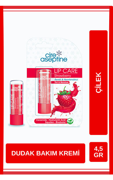 Cire Aseptine Lip Care Çilek Renkli Dudak Bakım Kremi 4.5 G