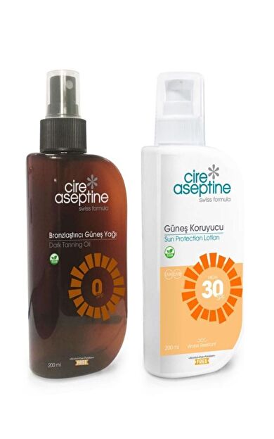 Cire Aseptine Bronzlaştırıcı Güneş Yağı ve Koruyucu Set