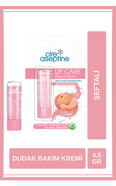 Cire Aseptine Lip Care Peach Shine Renkli Dudak Bakım Kremi 4,5 G