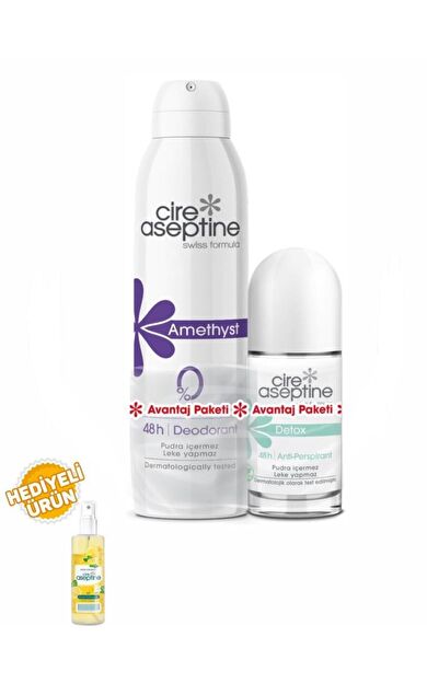 Cire Aseptine Amethyst Deodorant 150Ml+Detox Roll-on 60Ml Avantaj Paketi