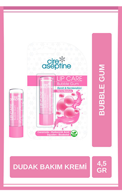 Cire Aseptine Lip Care Bubble Gum Renkli Dudak Bakım Kremi 4,5 G