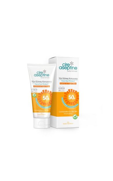 Cire Aseptine Yüz Güneş Koruyucu Karma ve Yağlı Ciltler 50 Spf 50 ml