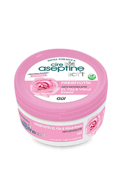 Cire Aseptine Soft Prebiyotik Gül El Yüz Ve Vücut Kremi 200 Ml