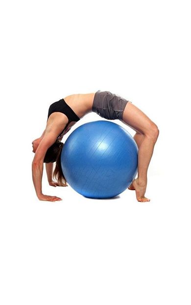 CKSPOR 65 cm Pilates Topu Büyük Boy + El Pompası – Denge, Esneme ve Core Egzersiz Topu (Mavi)