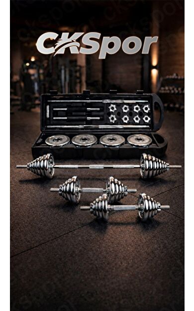 CKSPOR 50 kg Krom Çantalı Dambıl Seti – Spor &amp; Egzersiz Seti
