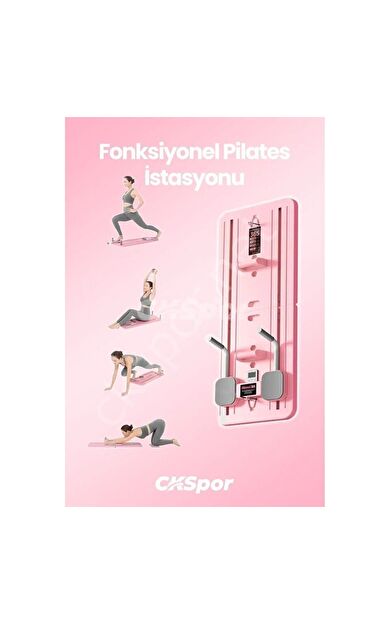 CKSPOR Pilates Tahtası Seti – Reformer Etkili Çok Amaçlı Direnç Lastikli, Diz Minderli Ev Tipi Pilates Aleti (Pembe)