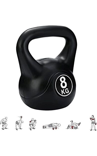 CKSPOR 8 kg Kettlebell (Siyah) – Fitness ve Dayanıklılık Çalışması