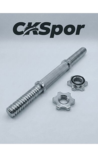 35 CM Krom Dumbbell Barı - Yıldız Vidalı Çelik Ağırlık Barı (20 mm Çap)