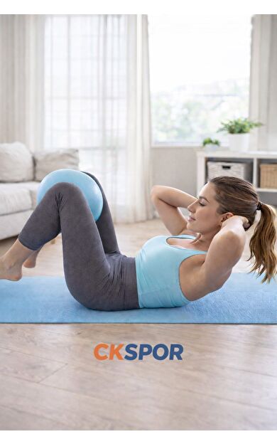 CKSPOR 20 cm Mini Pilates Topu - Denge, Karın ve Bacak Egzersizleri İçin Kaymaz Yüzeyli Pilates Topu (Mavi)