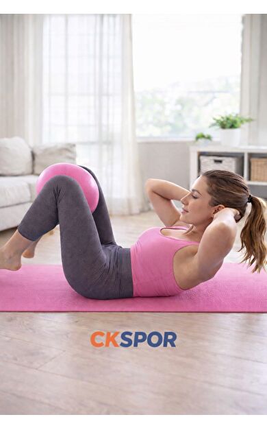 CKSPOR 20 cm Mini Pilates Topu - Denge, Karın ve Bacak Egzersizleri İçin Kaymaz Yüzeyli Pilates Topu (Pembe)