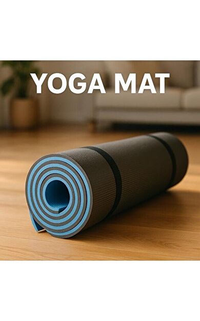 CKSPOR 8 mm Pilates Matı – Yoga ve Fitness Egzersiz Minderi (Mavi-Siyah)