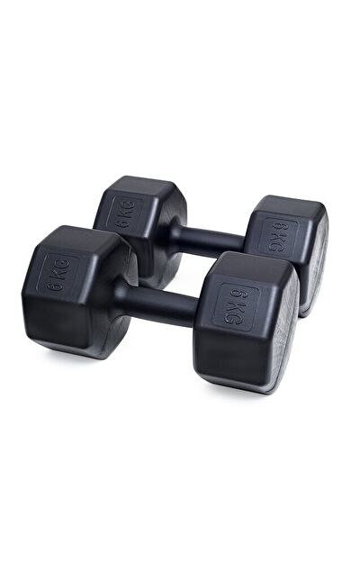 CKSPOR 2 x 6 kg Plastik Dambıl Seti – Evde Fitness ve Kuvvet Antrenmanı Seti (Siyah)