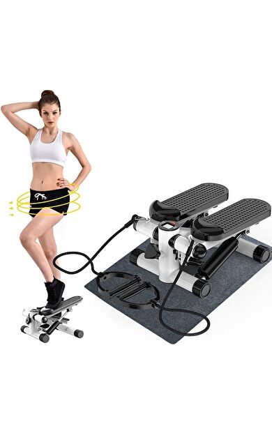 CKSPOR Mini Stepper Fitness Twister Step Aleti Direnç Lastikli Egzersiz Aleti