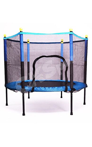 CKSPOR Fileli Büyük Boy Trambolin 140 cm Mavi – Korumalı Kolay Kurulum Ev ve Bahçe Trambolini