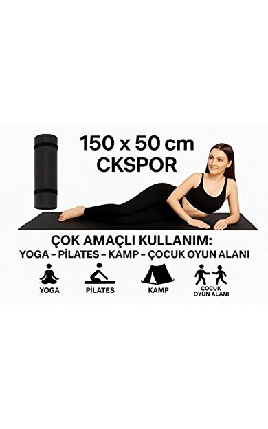 CKSPOR 6 mm Pilates Matı – Yoga ve Fitness Egzersiz Minderi (Siyah)
