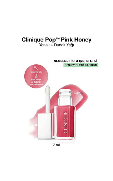 Clinique Pop Renklendirici Yanak + Dudak Yağı 7ml - Pink Honey