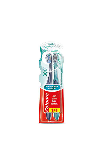 Colgate 360 Komple Ağız Temizliği Yumuşak Diş Fırçası 1+1