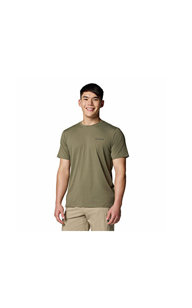 Columbia Tech Trail Utility Ss Crew Erkek Günlük Tişört 2118571039 Yeşil