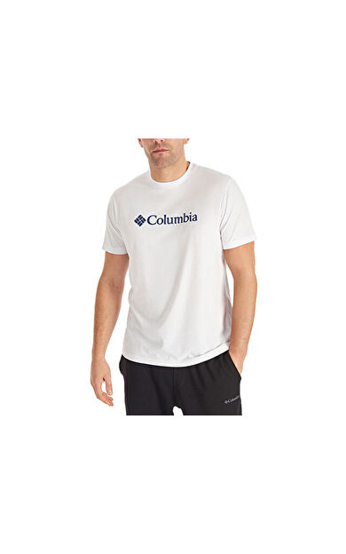Columbia M Basic Big Logo Brushed Ss Tee Erkek Günlük Tişört 9110141100 Beyaz
