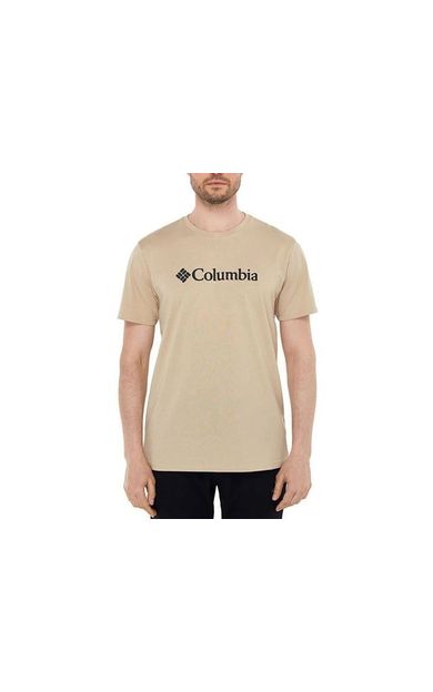 Columbia M Basic Big Logo Brushed Ss Tee Erkek Günlük Tişört 9110141271 Krem