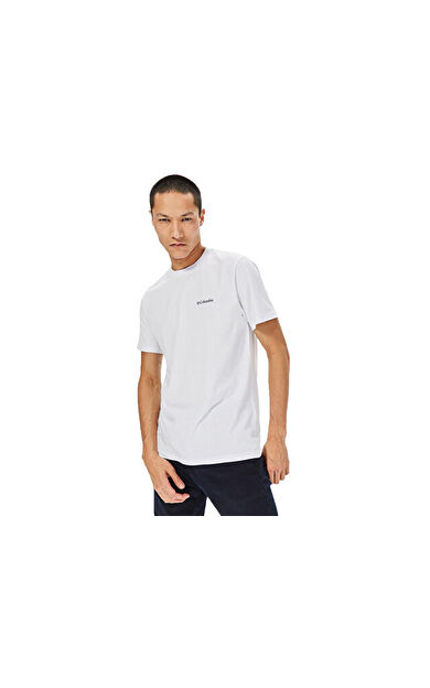Columbia M Basic Sm Logo Brushed Ss Tee Erkek Günlük Tişört 9110151100 Beyaz