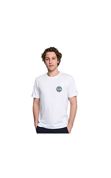 Columbia M Button Stamp Scripted Ss Tee Erkek Günlük Tişört 9110881100 Beyaz