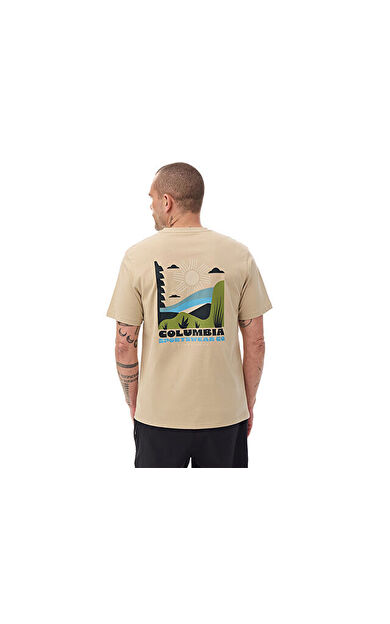 Columbia M illuminated Brand Ss Tee Erkek Günlük Tişört 9121061271 Krem