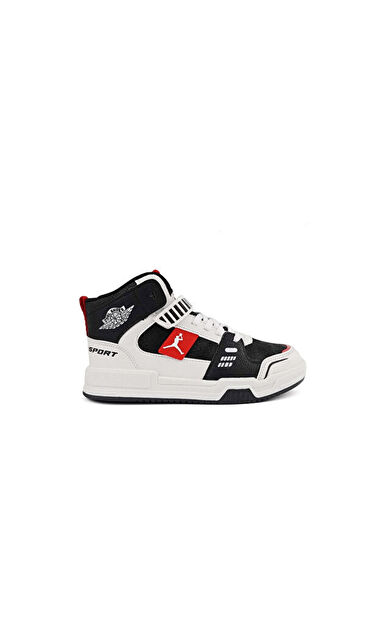 Cool Kids Çocuk Günlük Ayakkabı KING-UZUN-FLT-SIYAH-KIRMIZI Beyaz