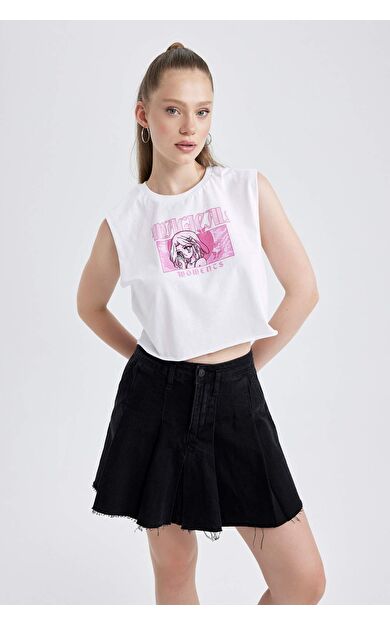 DeFactoFit Coool Loose Fit Baskılı %100 Pamuk Atlet